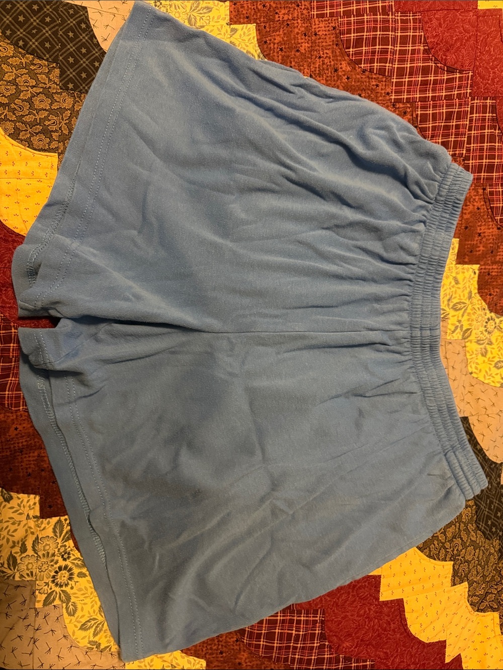 Roaman's Light Blue Athletic Elastic-Waist Shorts